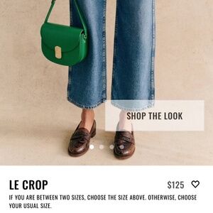 Sezane Le Crop in Denim Blue. Size 6 EU 38